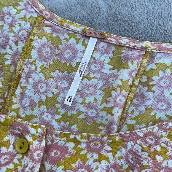 NWOT Free People Floral Mini Dress Lace Up Details - Picture 6 of 10